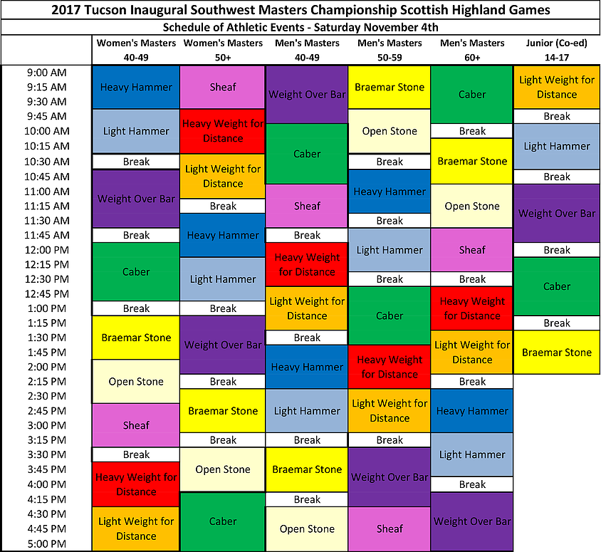 Scotland Game Lineup / Events Schedule Central Florida Scottish